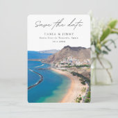 Santa Cruz de Tenerife Spanien Hochzeit retten Dat Einladung (Stehend Vorderseite)