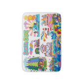 Santa Cruz Illustrated Map Boardwalk Beach Surfing Badematte (Vorderseite Vertikal)