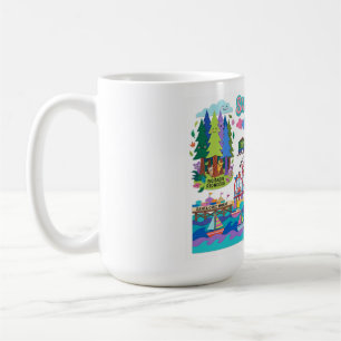Santa Cruz illustrierte Karte Boardwalk Strand Sur Kaffeetasse