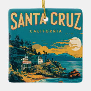 Santa Cruz Kalifornien Aquarell Reise Keramikornament