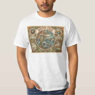 Santa Cruz Kalifornien Art‑Nouveau Küste T-Shirt