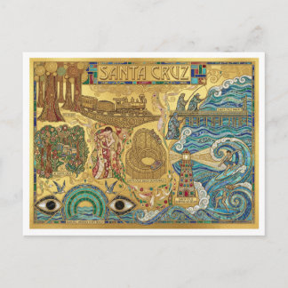 Santa Cruz Kalifornien Mosaikkarte Strandpromenade Postkarte