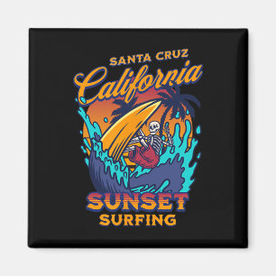 Santa Cruz Kalifornien Surfen Skelett Sonnenunterg Magnet