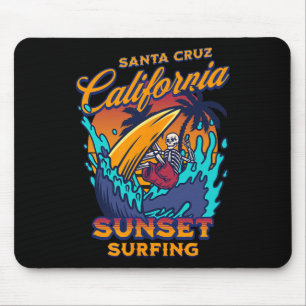 Santa Cruz Kalifornien Surfen Skelett Sonnenunterg Mousepad