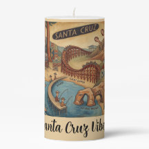 Santa Cruz Kalifornien Whimsical Karte UCSC Boardw