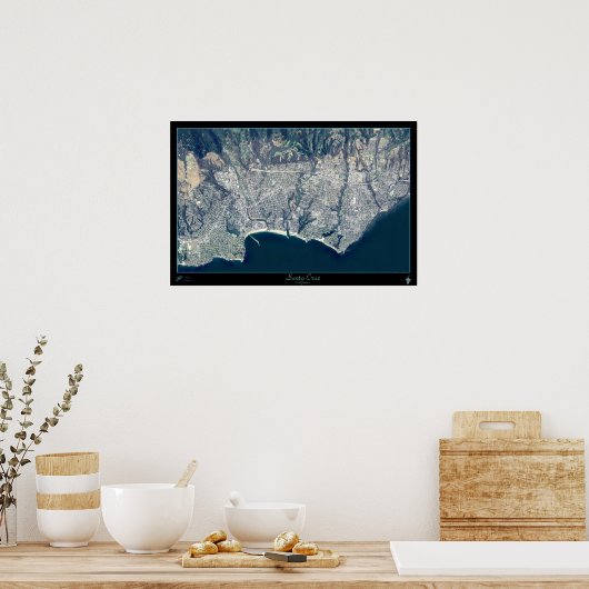 Santa Cruz, kalifornisches Satellitenposter Poster (Küche)