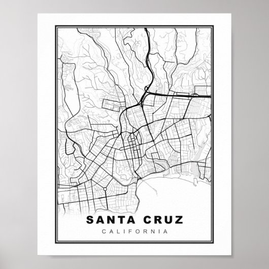 Santa Cruz Karte Poster (Vorne)