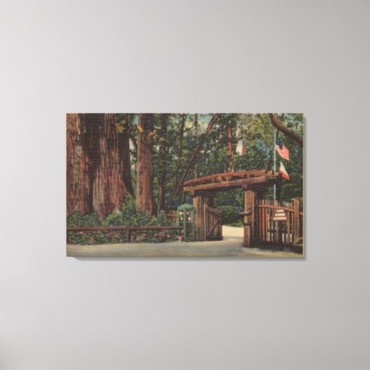 Santa Cruz Landkreis, CA Eintritt in den Park der Leinwanddruck (Vorderseite)