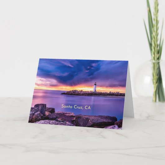 Santa Cruz, Leuchtturm von CA Karte (Vorderseite)