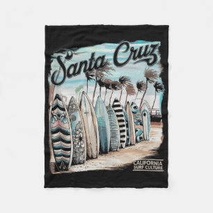 Santa Cruz Männer Frauen Kalifornien Retro Sonnenu Fleecedecke