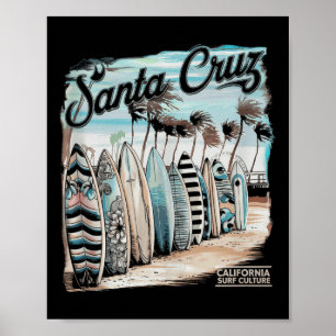 Santa Cruz Männer Frauen Kalifornien Retro Sonnenu Poster