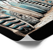 Santa Cruz Men Women California Retro Sunset Vinta Poster (Ecke)