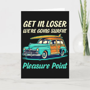 Santa Cruz Pleasure Point Surf City Frauen Vintage Karte