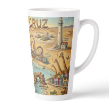 Santa Cruz Pop Art Map – Bold Coastal Landmark