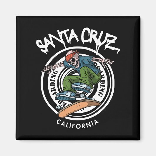 Santa Cruz Skater Laid Back California Skeleton Sk Magnet (Vorne)