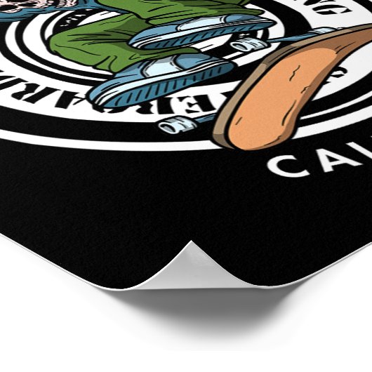 Santa Cruz Skater Laid Back California Skeleton Sk Poster (Ecke)