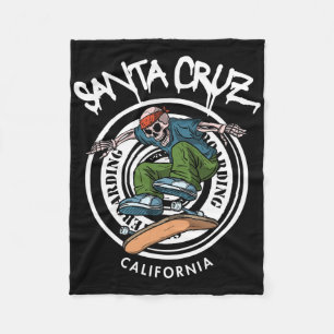 Santa Cruz Skater Laid Back California Skelett Sk Fleecedecke