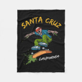 Santa-Cruz Skeleton Skateboard Beach Funny Hallowe Fleecedecke (Vorderseite)