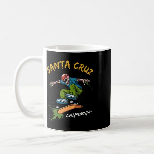 Santa-Cruz Skeleton Skateboard Beach Funny Hallowe Kaffeetasse (Links)