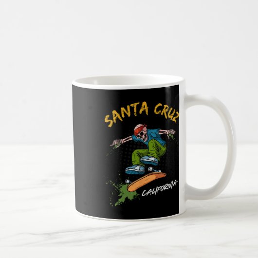Santa-Cruz Skeleton Skateboard Beach Funny Hallowe Kaffeetasse (Rechts)