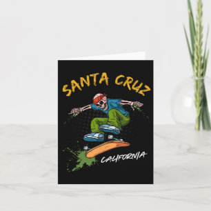 Santa-Cruz Skeleton Skateboard Beach Funny Hallowe Karte