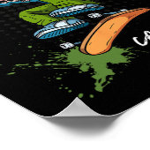 Santa-Cruz Skeleton Skateboard Beach Funny Hallowe Poster (Ecke)