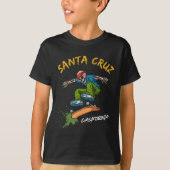 Santa-Cruz Skeleton Skateboard Beach Funny Hallowe T-Shirt (Vorderseite)