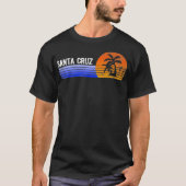 Santa Cruz Sonnenuntergang Retro Palme Tree Ozean T-Shirt (Vorderseite)