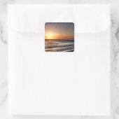 Santa Cruz Sunset Malerei Quadratischer Aufkleber (Tasche)