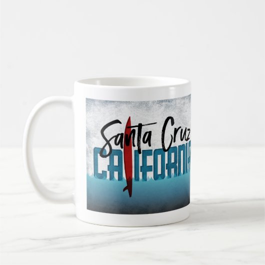 Santa Cruz Surfboard in Kalifornien Kaffeetasse (Links)