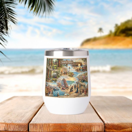 Santa Cruz Vibe Map – Cultural Coastal Art Print (Strand (gedreht))