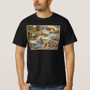 Santa Cruz Vibe Map – Kultureller Küstenkunst Druc T-Shirt