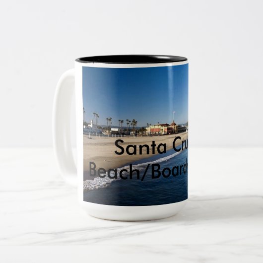 Santa Cruzstrand/-promenade Zweifarbige Tasse (Vorderseite Links)