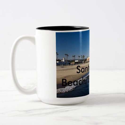 Santa Cruzstrand/-promenade Zweifarbige Tasse (Links)