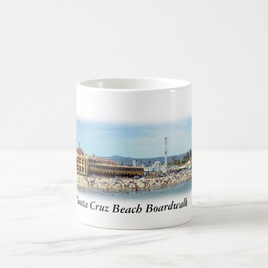 Santa- Cruzstrand-Promenaden-panoramische Kaffeetasse (Mittel)