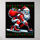 Santa Curling Ugly Christmas Sweater  Poster (Vorne)