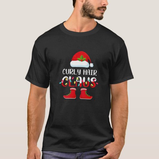 Santa Curly Hair Claus Elf Matching Family Group C T-Shirt (Vorderseite)