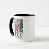Santa Cutting Weihnachtsbaum Tasse (Vorderseite Links)