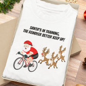 Santa Cycling with Reindeer T-Shirt