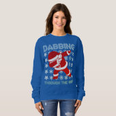 Santa Dabbing durch den Schnee Sweater Funny T-Shi Sweatshirt (Vorne ganz)