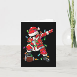Santa Dabbing mit Ball Christmas Football Player Karte