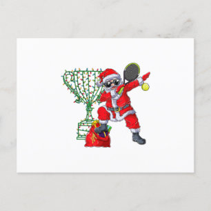 Santa Dabbing Tennis Weihnachten Xmas Geschenk Män Ankündigungspostkarte