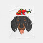 Santa Dachshund Light Christmas  Fleecedecke (Vorderseite)