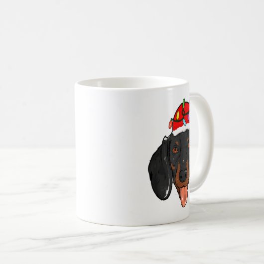 Santa Dachshund Light Christmas Kaffeetasse (VorderseiteRechts)