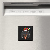 Santa Dachshund Light Christmas Magnet (In Situ (Geschirrspüler))