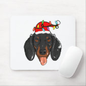 Santa Dachshund Light Christmas Mousepad (Mit Mouse)