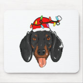 Santa Dachshund Light Christmas  Mousepad (Vorne)