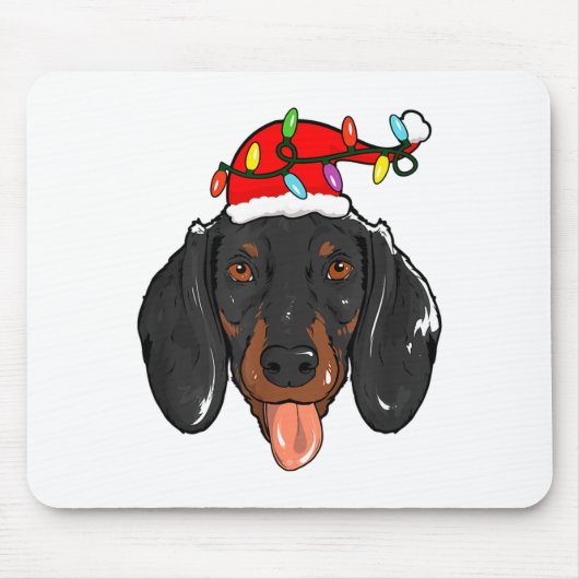 Santa Dachshund Light Christmas Mousepad (Vorne)