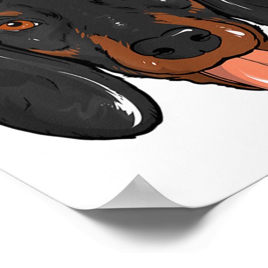 Santa Dachshund Light Christmas Poster (Ecke)