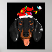Santa Dachshund Light Christmas Poster (Vorne)